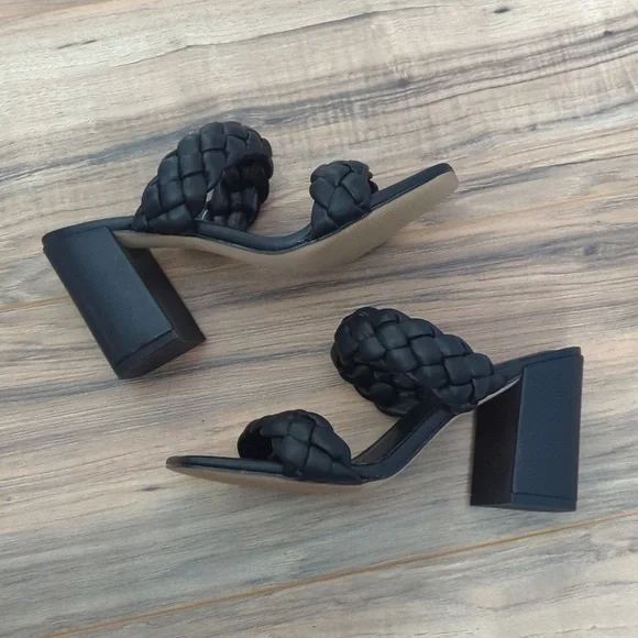 NWOT Madden Girl Heel mules. Black braided mules size 7.5.